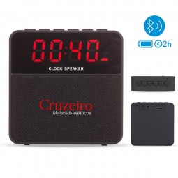 Caixa de Som Bluetooth com Relógio Digital personalizada 02071