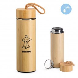 Garrafa térmica bambu personalizada