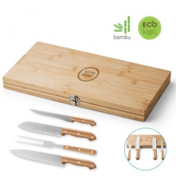 Kit Churrasco 4 Peças caixa bambu personalizado para brindes 94111 koerper