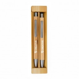 Kit ecológico caneta e lapiseira bambu 08251