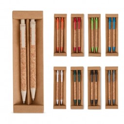Kit ecológico caneta e lapiseira cortiça 06083