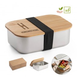 Marmita inox tampa bambu personalizada.