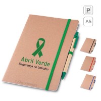 Caderno eco A5 com caneta cad005